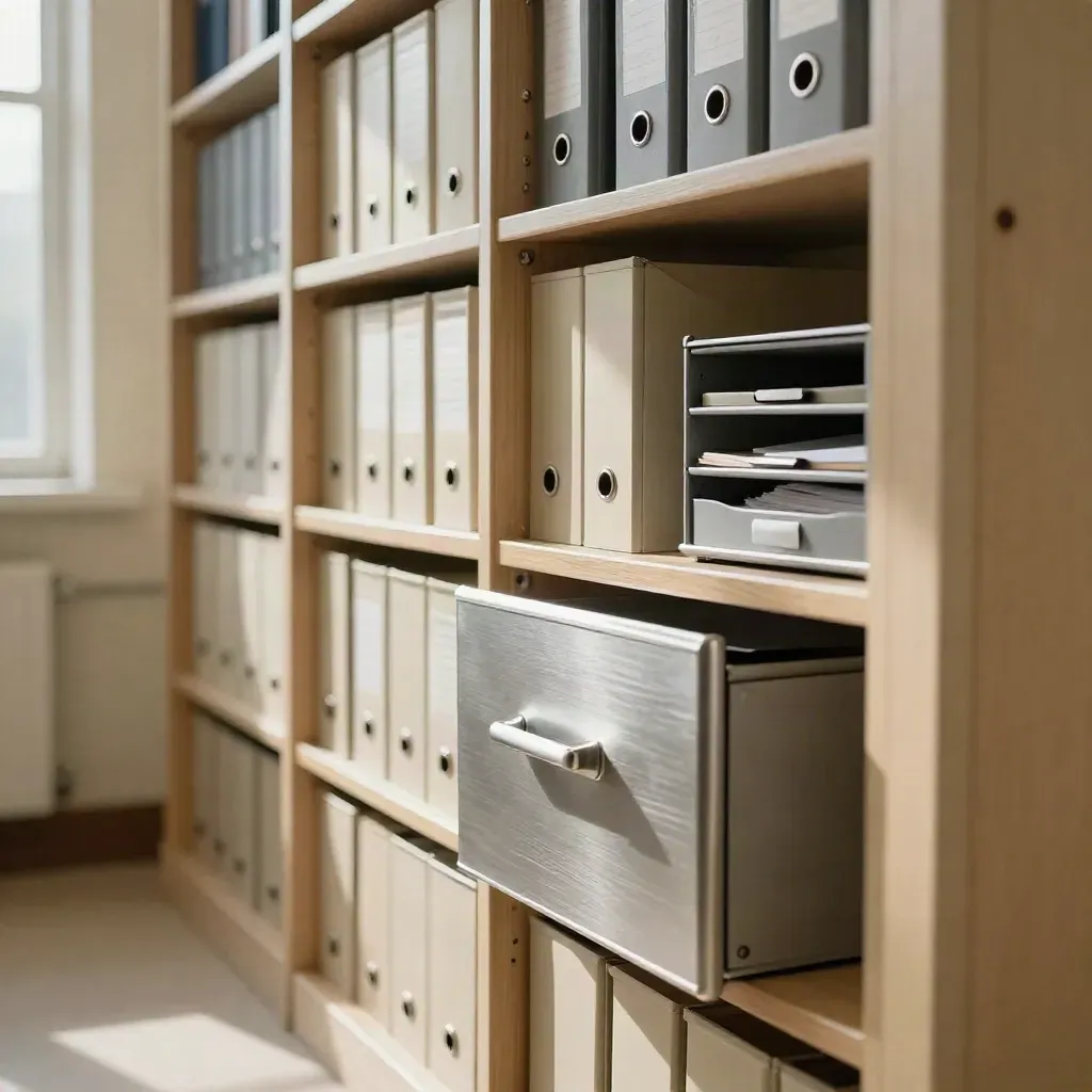 Archive drawers and binders ready for a care-home inspection.