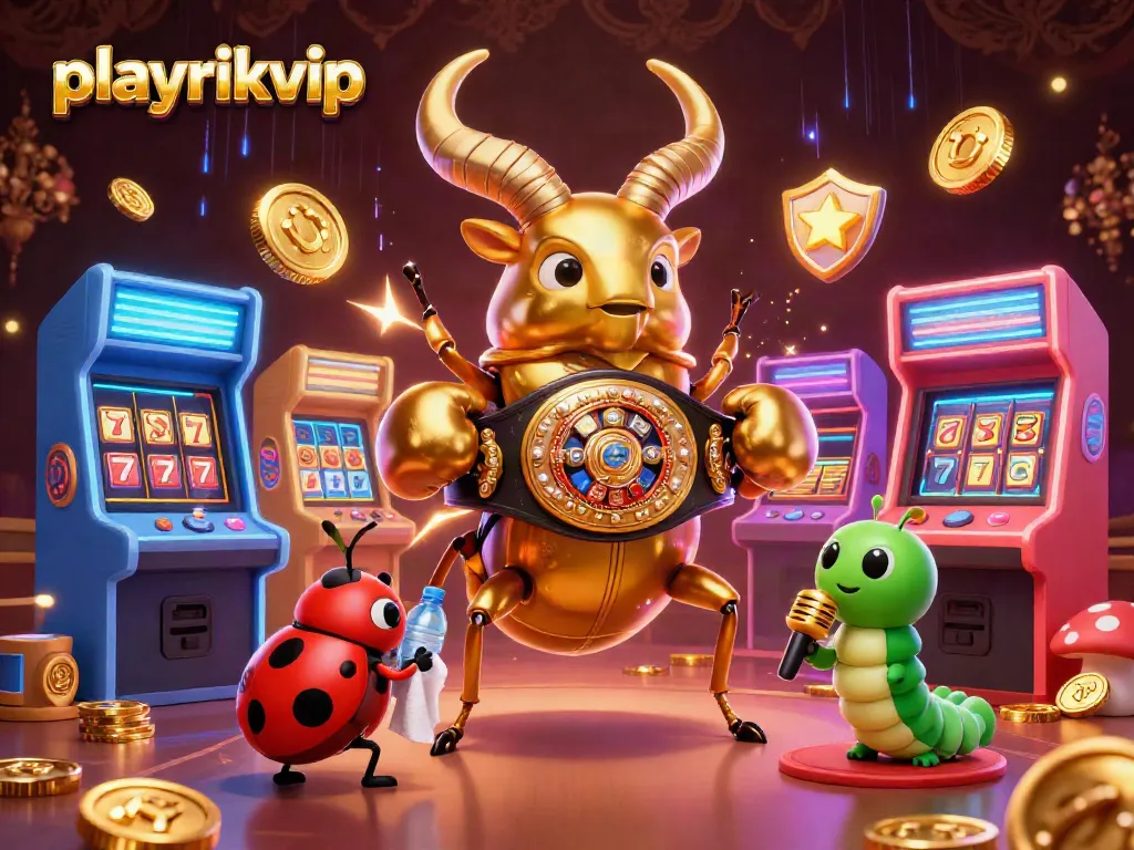 Experience the thrilling playrikvip showdown featuring unique gaming characters in a vibrant casino scene.