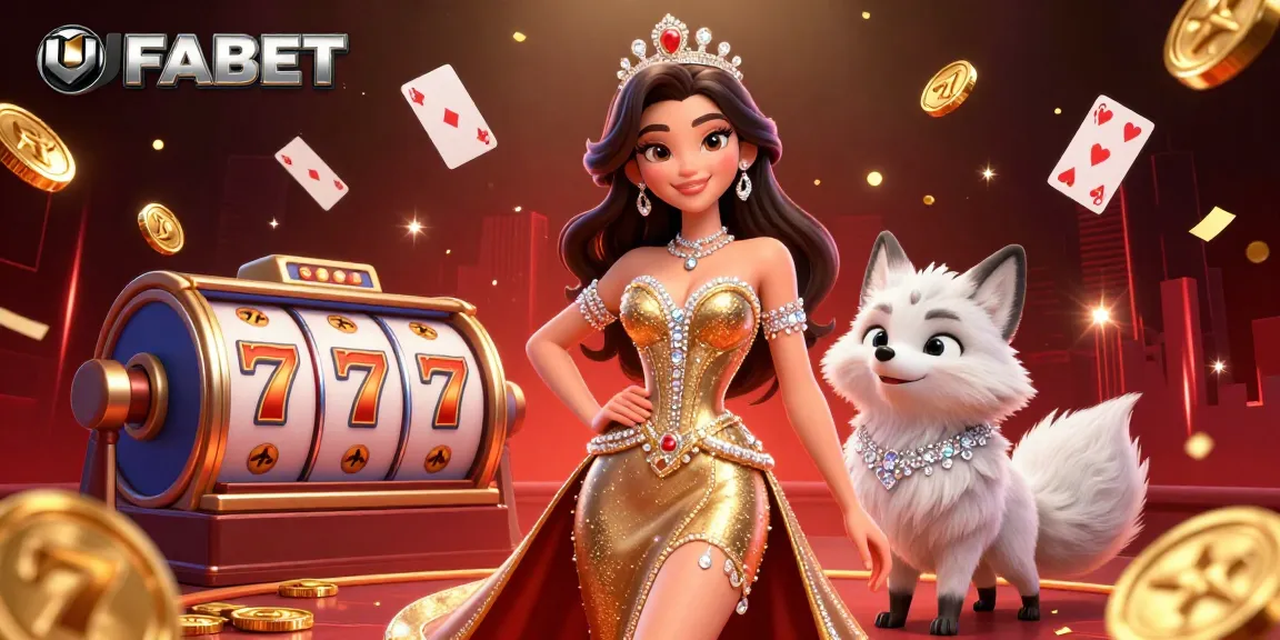 Engage in lucrative gameplay with UFABET's vibrant casino setting featuring lively characters and thrilling game elements.
