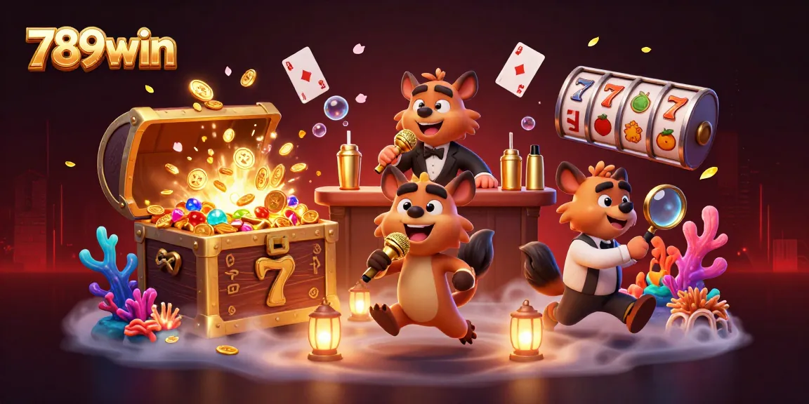 Join the fun at 789win as hyenas run a vibrant casino with comedy, drinks, and slots!