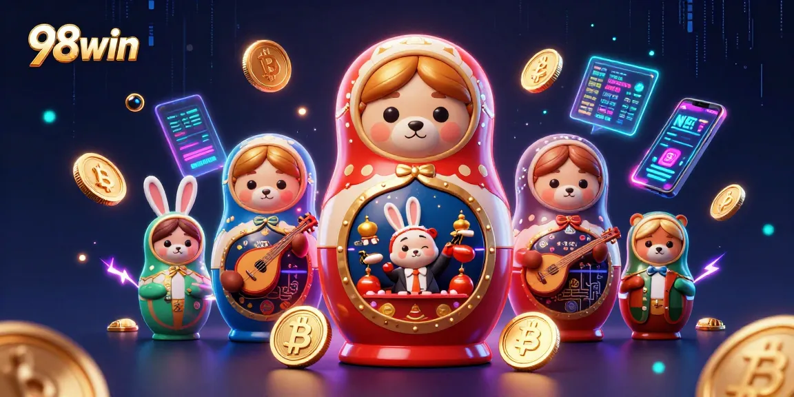 Engage with the exciting world of 98win as bears and a serenading rabbit bring casino gaming to life!