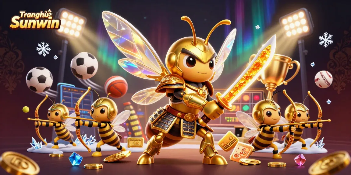 Engage with Trang chủ Sunwin's vibrant online gaming scene featuring golden hornet warriors.